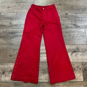 Vintage 60s/70s Levi’s for Gals Red Sta-Prest Pants Wide Leg Bell Bottoms Big E
